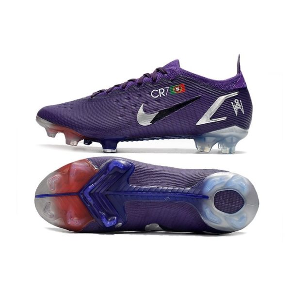 Crampons Nike Mercurial Vapor 14 Elite FG Ronaldo CR7 Violet Argent