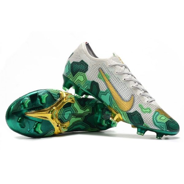 Mbappe Nike Mercurial Vapor XIII 360 Elite FG Gris Vert Or