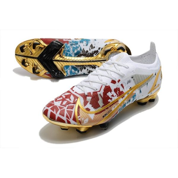 Nike Mercurial Vapor 14 Elite FG Neuf Blanc Rouge Or