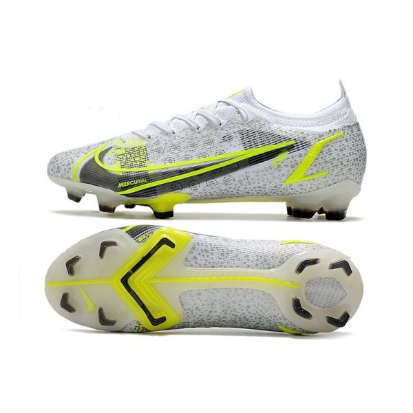 Nike Mercurial Vapor XIV Elite FG Silver Safari - Blanc Noir Argenté Jaune Fluo