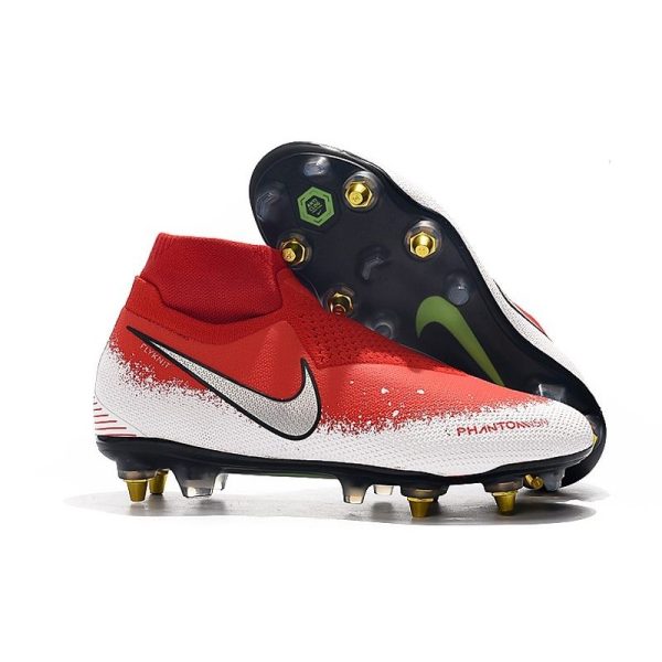 Chaussures Nike Phantom VSN Elite DF SG-Pro AC Rouge Blanc Argent