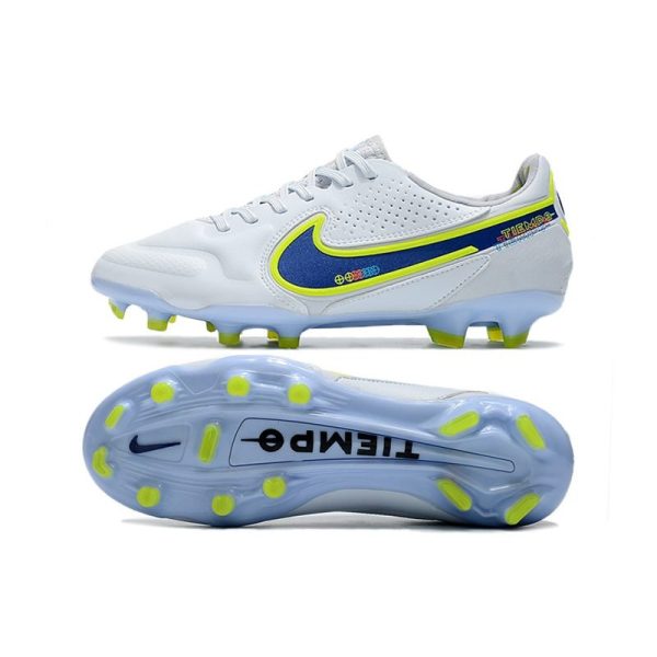 Nike Tiempo Legend 9 Elite Terrain sec Blanc Bleu