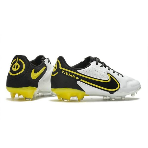 Nike Tiempo Legend 9 Elite Terrain sec Blanc Gris Foncé Noir Jaune Strike