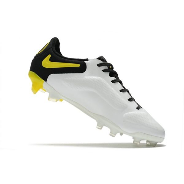 Nike Tiempo Legend 9 Elite Terrain sec Blanc Gris Foncé Noir Jaune Strike