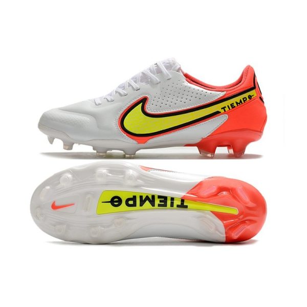 Nike Tiempo Legend 9 Elite Terrain sec Blanc Volt Carmin