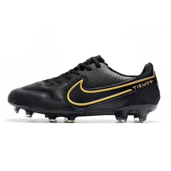 Nike Tiempo Legend 9 Elite Terrain sec Noir Gris Foncé Métallique Anthracite