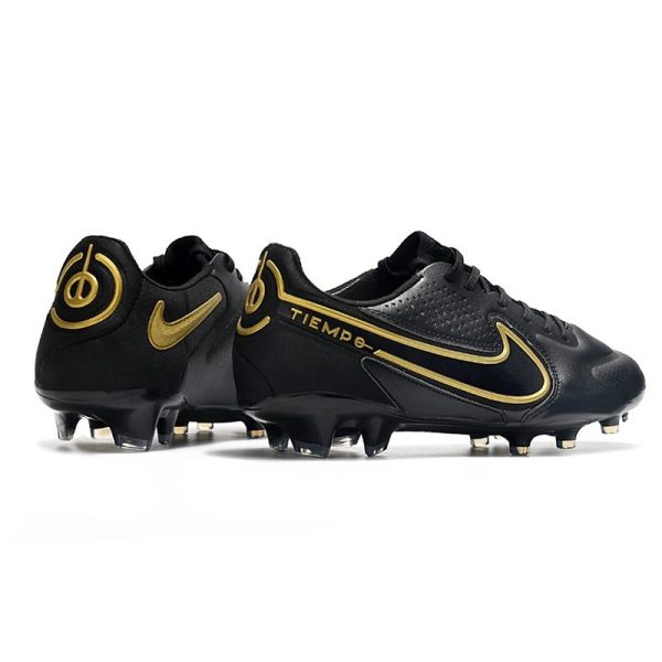 Nike Tiempo Legend 9 Elite Terrain sec Noir Gris Foncé Métallique Anthracite