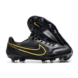 Nike Tiempo Legend 9 Elite Terrain sec Noir Gris Foncé Métallique Anthracite