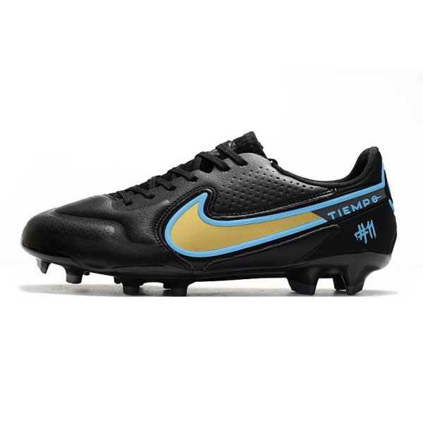 Nike Tiempo Legend 9 Elite Terrain sec Noir Or Bleu