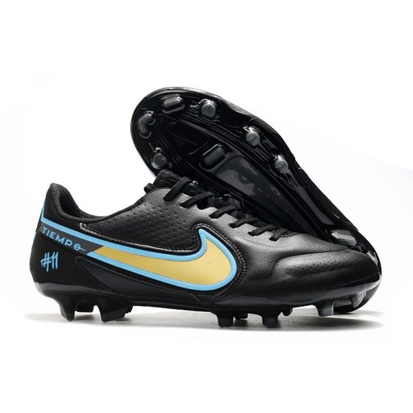 Nike Tiempo Legend 9 Elite Terrain sec Noir Or Bleu