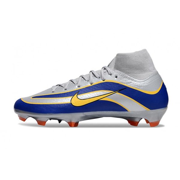 Chaussure Nike Zoom Mercurial Superfly 10 Elite FG Argent Bleu Jaune-1