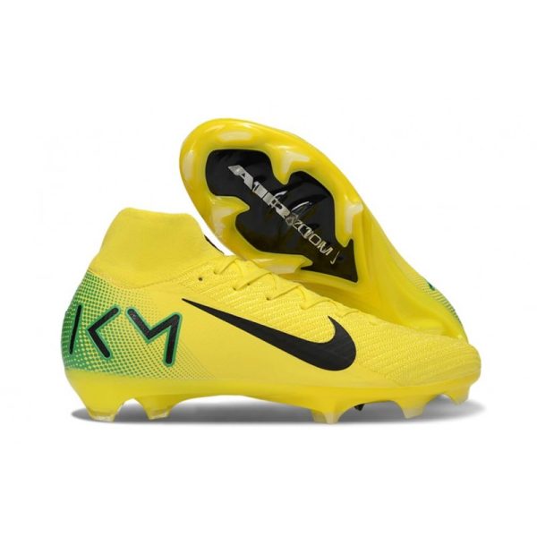 Chaussure de Football Nike Zoom Mercurial Superfly 10 Elite FG Jaune Noir Vert
