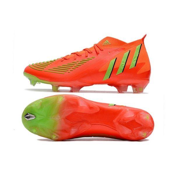 Nouvelles adidas Predator Edge.1 FG Rouge Solaire Vert Solaire Equipe Noir