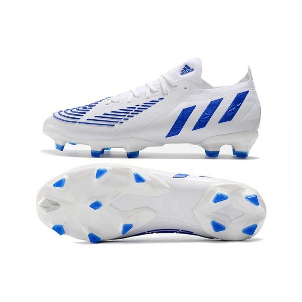 adidas Predator Edge.1 FG Crampons Blanc Bleu Hi Res