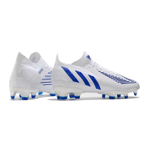adidas Predator Edge.1 FG Crampons Blanc Bleu Hi Res