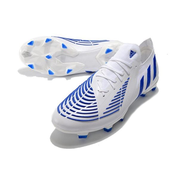 adidas Predator Edge.1 FG Crampons Blanc Bleu Hi Res