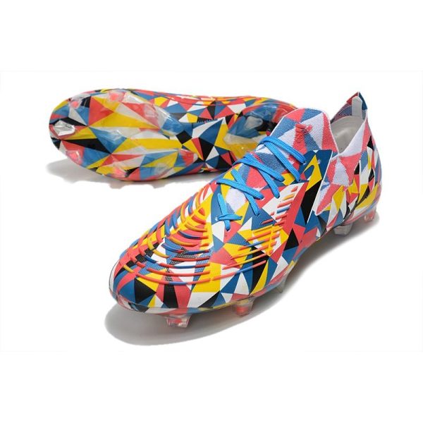adidas Predator Edge.1 FG Crampons Geometric Bleu Equipe Jaune Rouge Solaire