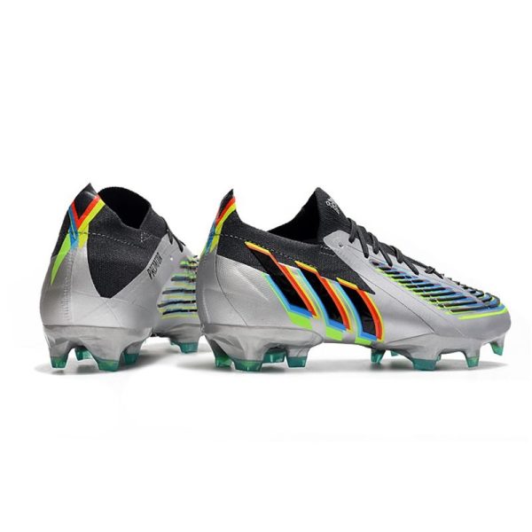 adidas Predator Edge.1 L FG Crampons Argent Métallique Noir Jaune Solaire