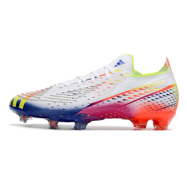 adidas Predator Edge.1 L FG Crampons Blanc Jaune Solaire Bleu Power