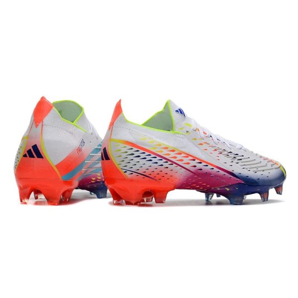 adidas Predator Edge.1 L FG Crampons Blanc Jaune Solaire Bleu Power