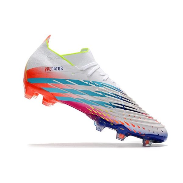 adidas Predator Edge.1 L FG Crampons Blanc Jaune Solaire Bleu Power
