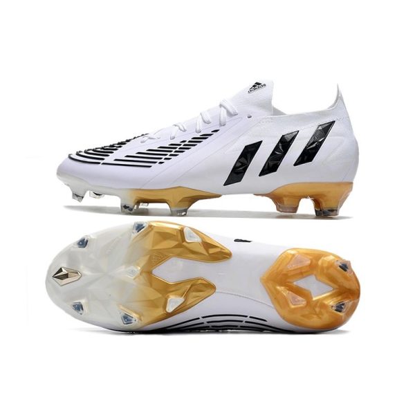 adidas Predator Edge.1 L FG Crampons Blanc Noir Or