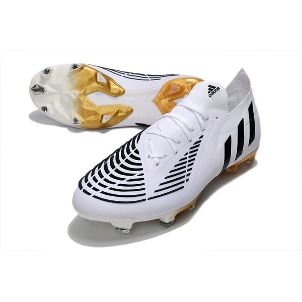 adidas Predator Edge.1 L FG Crampons Blanc Noir Or