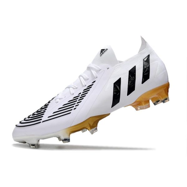 adidas Predator Edge.1 L FG Crampons Blanc Noir Or