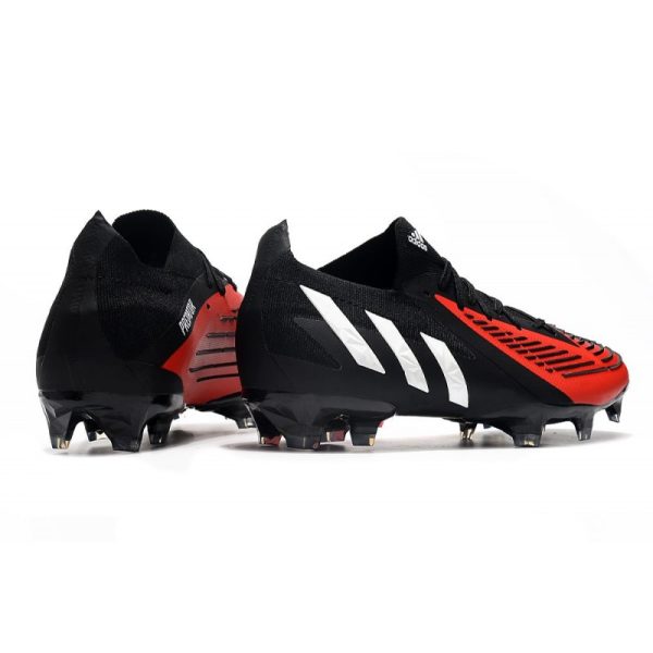 adidas Predator Edge.1 L FG Crampons Noir Rouge Blanc