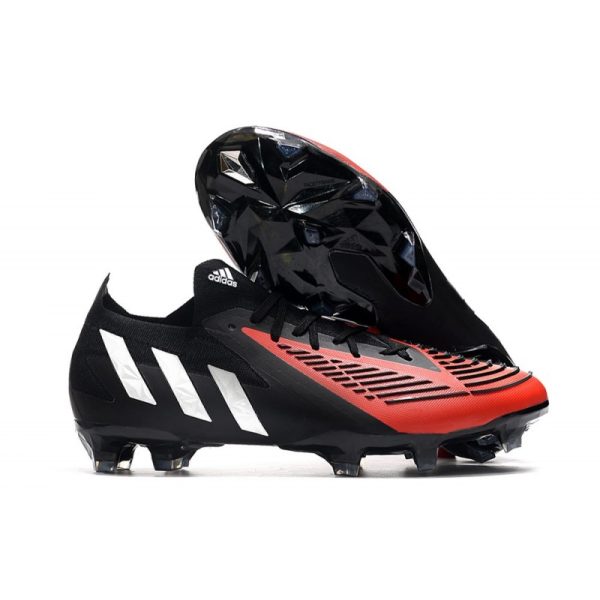 adidas Predator Edge.1 L FG Crampons Noir Rouge Blanc