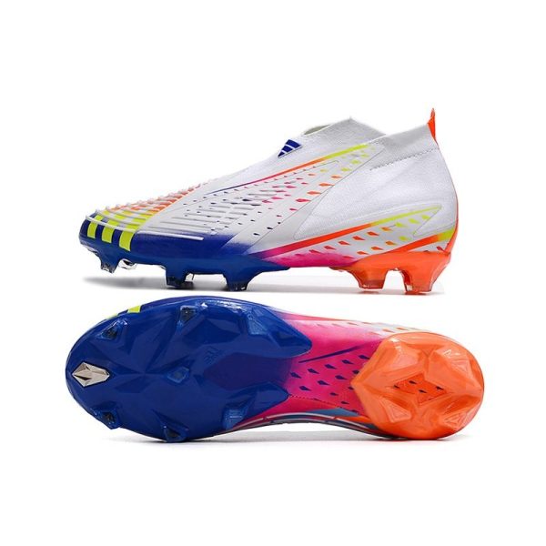 adidas Predator FIFA World Cup Qatar 2022 Edge+ FG Blanc Jaune Solaire Bleu Power