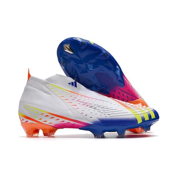 adidas Predator FIFA World Cup Qatar 2022 Edge+ FG Blanc Jaune Solaire Bleu Power