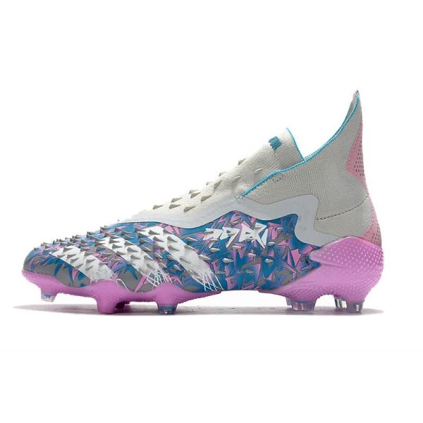 adidas Predator Freak + FG Crampons de Football Argent Gris Rose