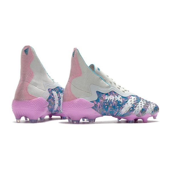adidas Predator Freak + FG Crampons de Football Argent Gris Rose