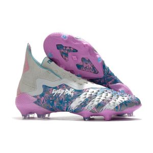 adidas Predator Freak + FG Crampons de Football Argent Gris Rose