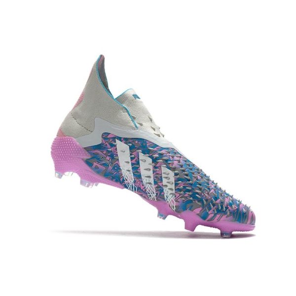 adidas Predator Freak + FG Crampons de Football Argent Gris Rose