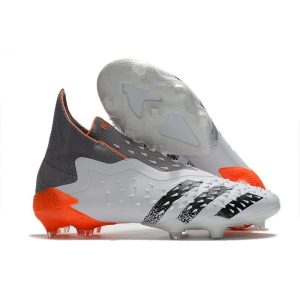 adidas Predator Freak + FG Crampons de Football Blanc Acier Métallique Rouge Solaire