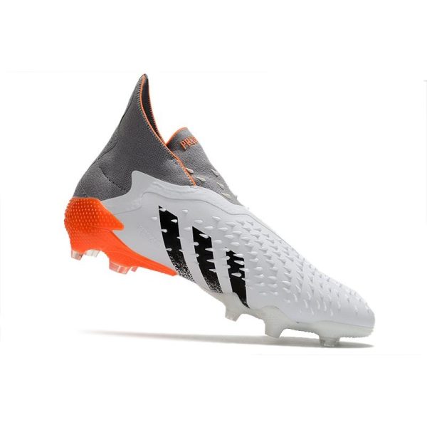 adidas Predator Freak + FG Crampons de Football Blanc Acier Métallique Rouge Solaire