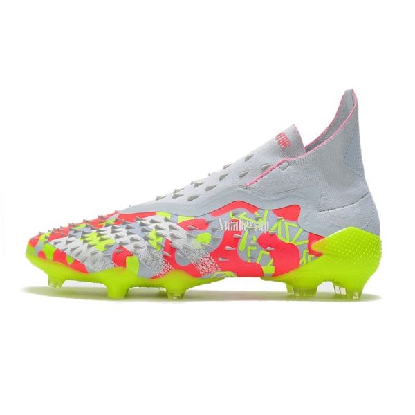 adidas Predator Freak + FG Crampons de Football Blanc Jaune Rose