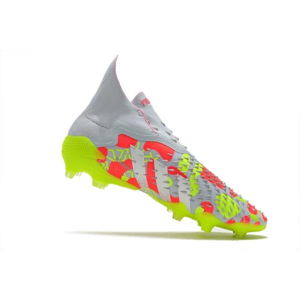 adidas Predator Freak + FG Crampons de Football Blanc Jaune Rose