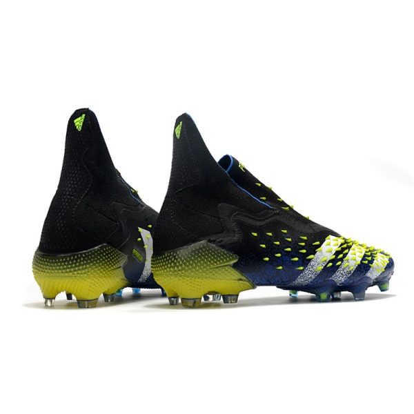 adidas Predator Freak + FG Crampons de Football Bleu Jaune Blanc