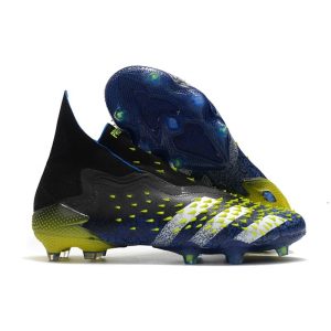 adidas Predator Freak + FG Crampons de Football Bleu Jaune Blanc