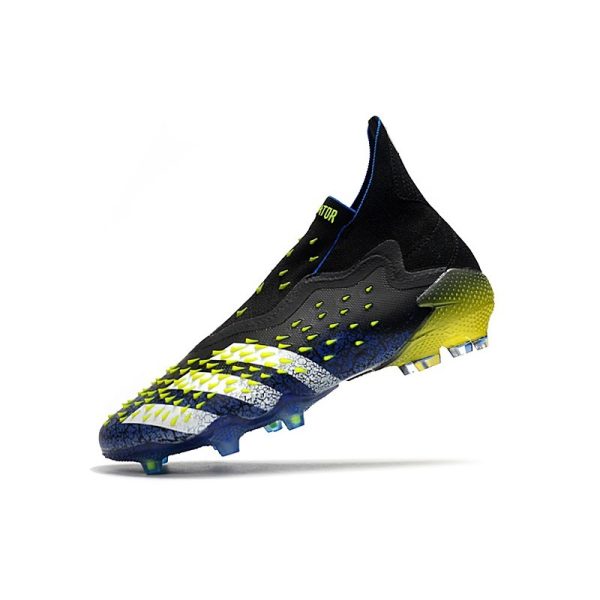 adidas Predator Freak + FG Crampons de Football Bleu Jaune Blanc