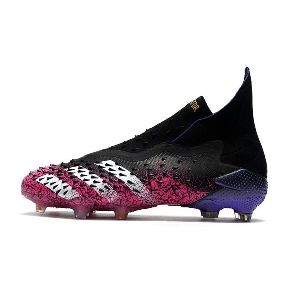 adidas Predator Freak + FG Crampons de Football Noir Blanc Rose Choc