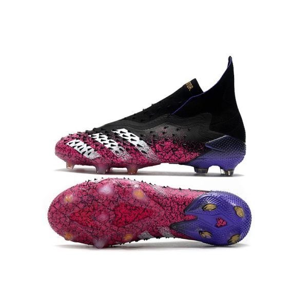 adidas Predator Freak + FG Crampons de Football Noir Blanc Rose Choc