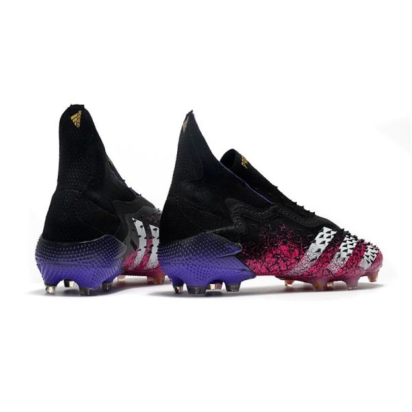 adidas Predator Freak + FG Crampons de Football Noir Blanc Rose Choc