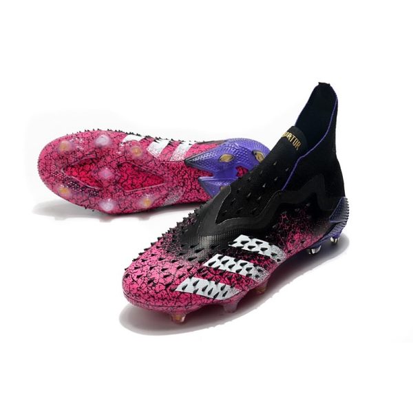 adidas Predator Freak + FG Crampons de Football Noir Blanc Rose Choc