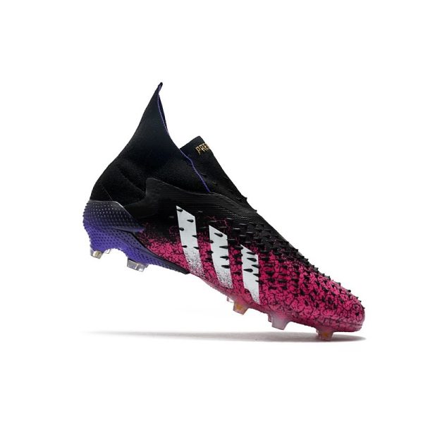 adidas Predator Freak + FG Crampons de Football Noir Blanc Rose Choc