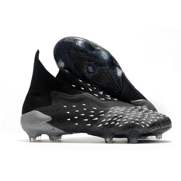 adidas Predator Freak + FG Crampons de Football Noir Gris Blanc