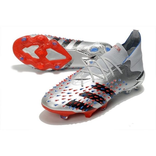 adidas Predator Freak.1 FG Homme Argent Métallique Noir Foncé Equipe Bleu